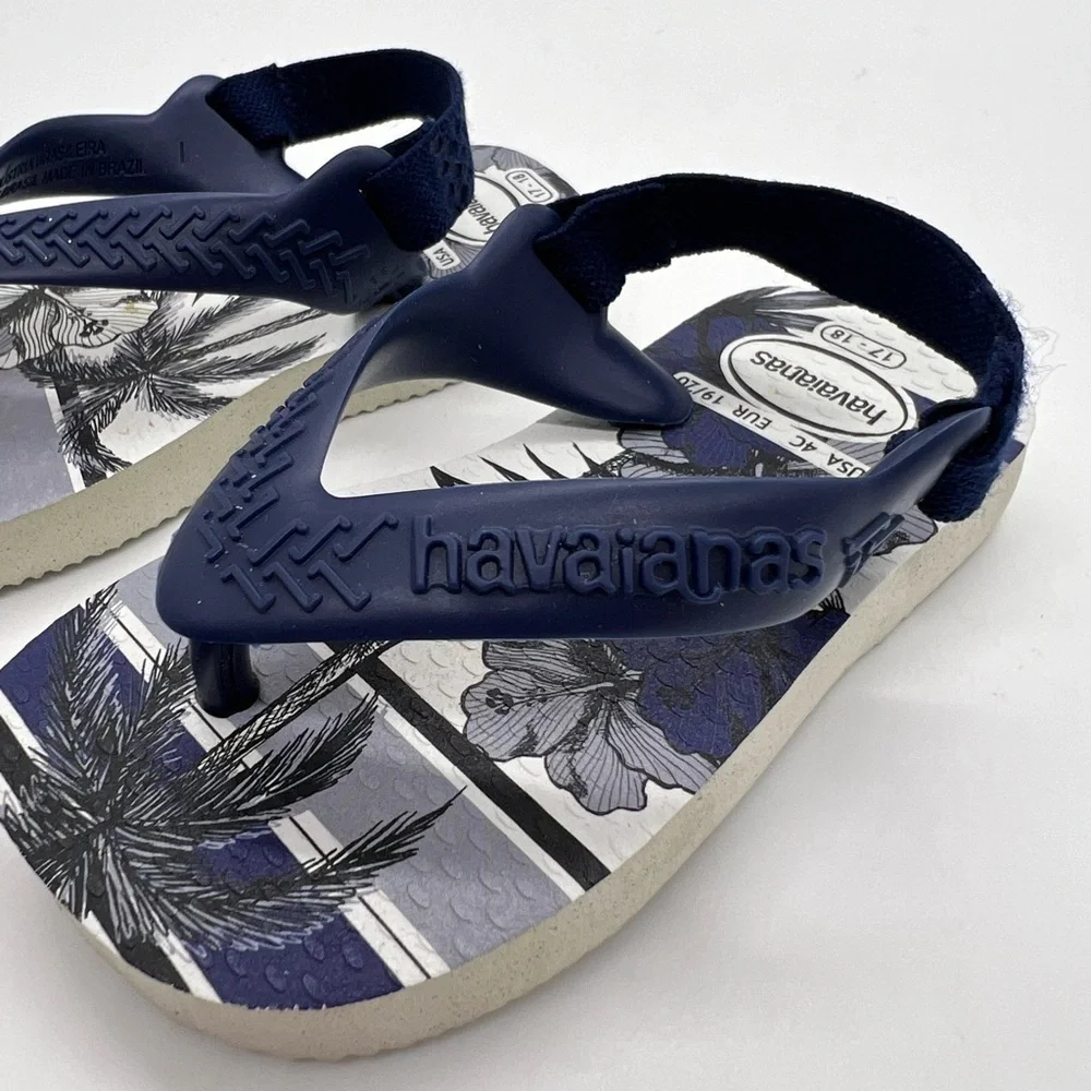 HAVAIANAS BLUE THONG TROPICAL SANDALS BABY SIZE 4
